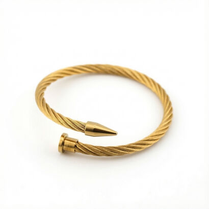 Bransoletka "Złota Awangarda" – Otwarta Obręcz o Splocie Linki