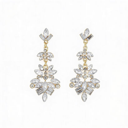 Kolczyki "Kryształowa Kaskada" – Złote Wiszące